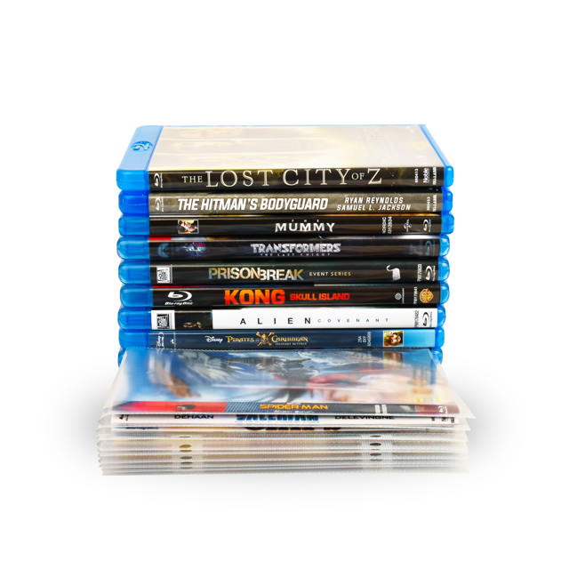 Blu-Ray-pakket, 50 Blu-Ray hoes, 2 ringbanden