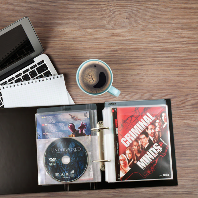 DVD Bundle, 50 Double DVD Sleeves with Felt, 2 DVD Binders