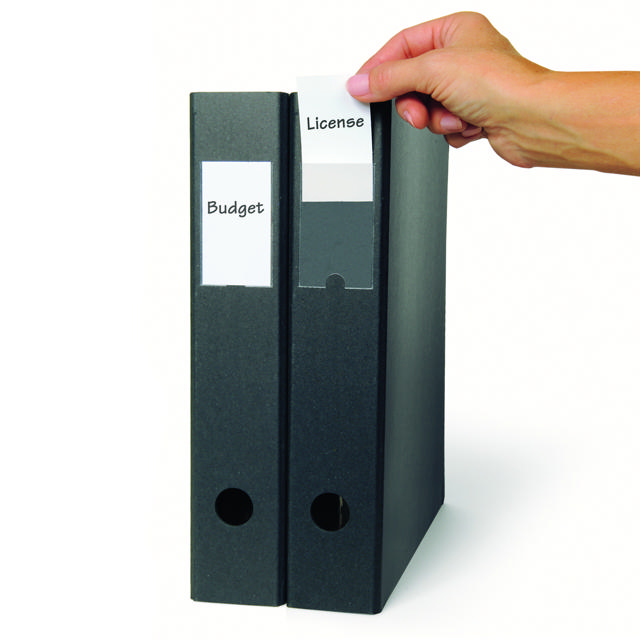 Itseliimautuva tarranpidike, pysyvä, 35 x 75 mm, tulostettavilla sisäkkeillä varustettuna