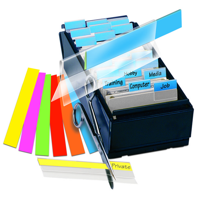 Tiras de índice, clásico: rojo, verde, azul, amarillo