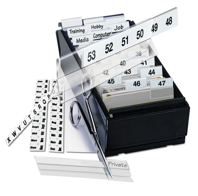 3L Selbstklebende Kartenreiter, permanent, vorgedruckt mit A bis Z/1 bis 31/JAN bis DEC, 10 x 150 mm