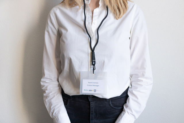 Biodegradable badgehouder, horizontaal 