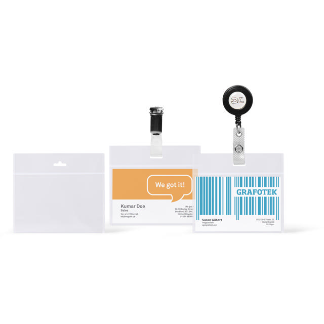 Biodegradable badgehouder, horizontaal 