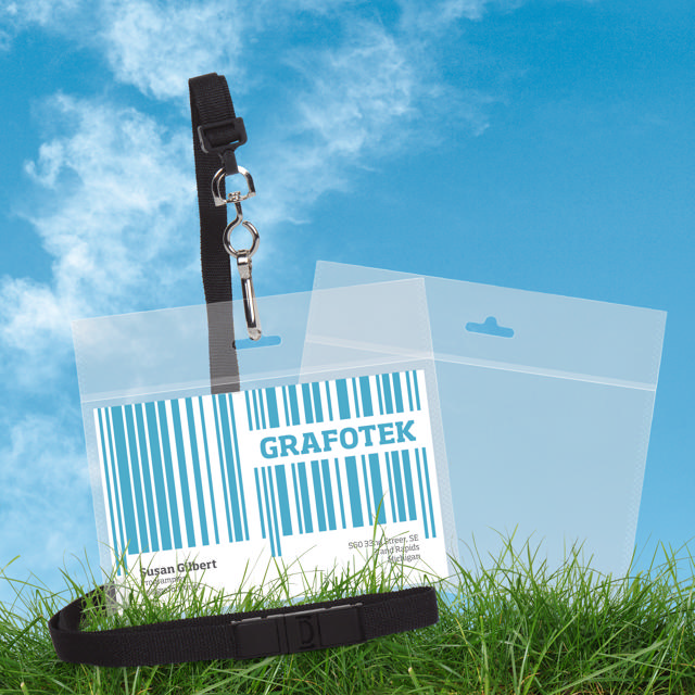 Biodegradable badgehouder, horizontaal 