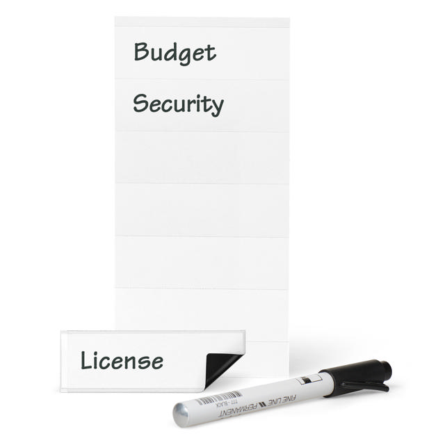 Magnetische etikethouder, 25 x 75 mm, met etiketten 