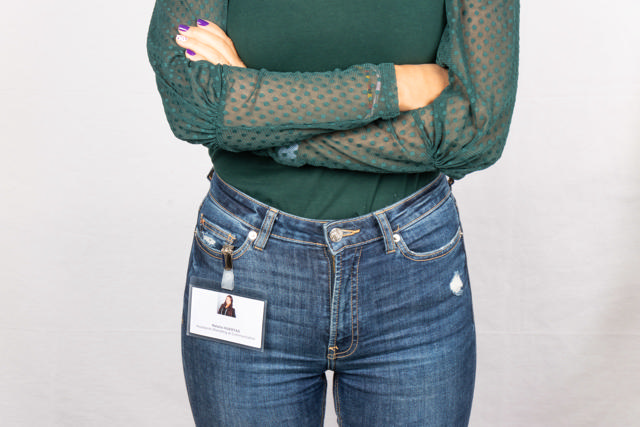 Besucher-Namensschild Set, PP, mit Schildchen und Clips, quer