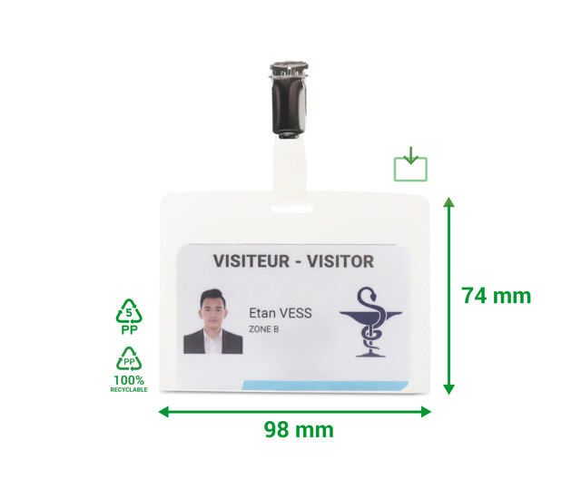 3L Identificadores de visita con pinzas/cordones y tarjetas - 50 Uds