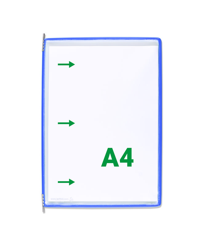 Tarifold-kääntötasku, A4, pystysuora, vasemmalta puolelta täytettävä