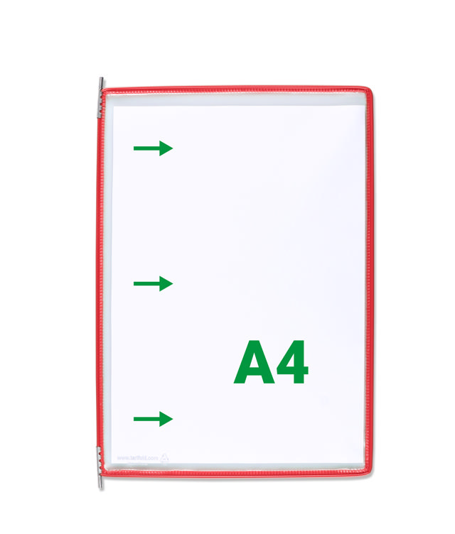 Tarifold-kääntötasku, A4, pystysuora, vasemmalta puolelta täytettävä