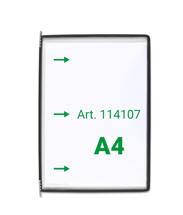 Tarifold Vridbar Ficka, A4, Porträtt, Sidoinmatning Vänster