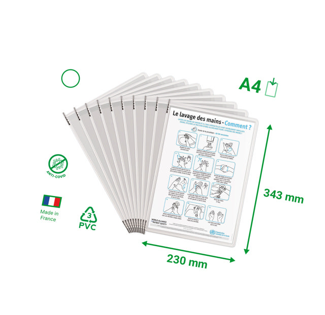 Tarifold antimicrobiële zichtpaneel, A4, verticaal