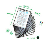 Tarifold Antimikrobiel drejelig lomme i rustfrit stål, A4, stående