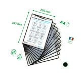 Tarifold Antimikrobiel drejelig lomme i rustfrit stål, A4, stående