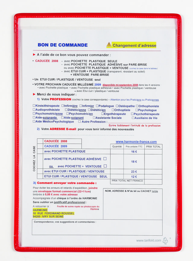 FUNDA SIMPLE SIN PIVOTES - A4 - ROJA