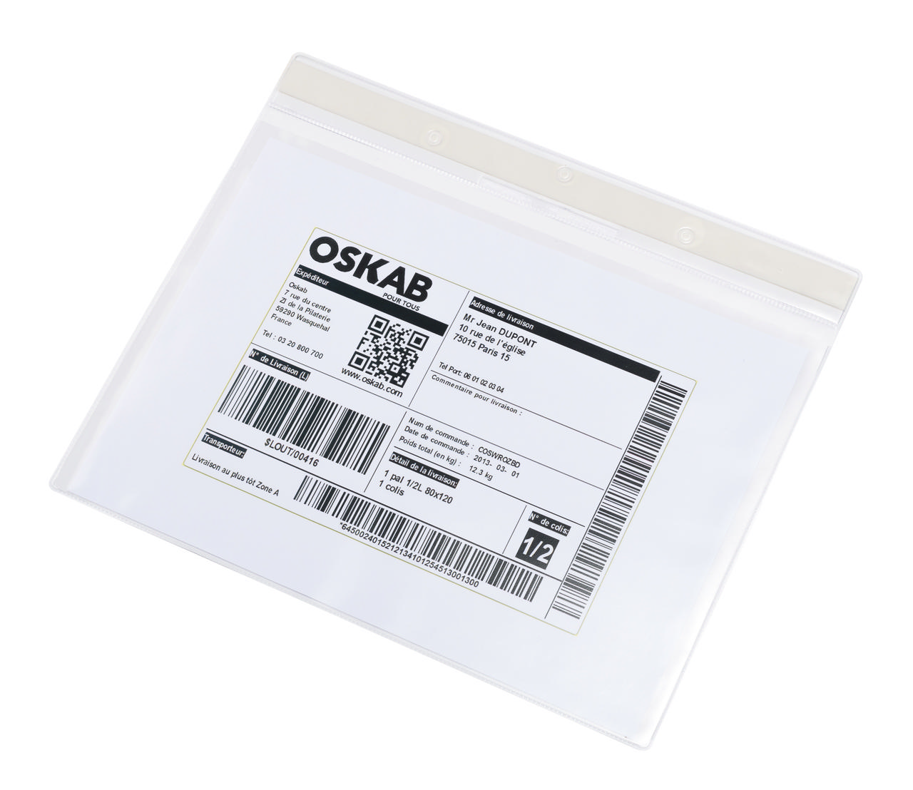 Zelfklevende logistieke identificatiehoes, permanent, A4, horizontaal