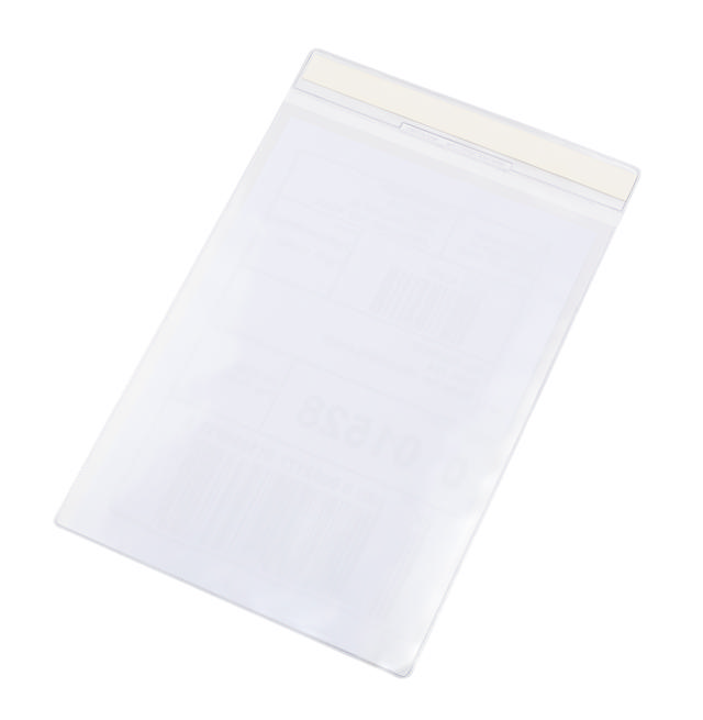 Itsekiinnittyvä logistiikan tunnistetasku, pysyvä, A4, pystysuora