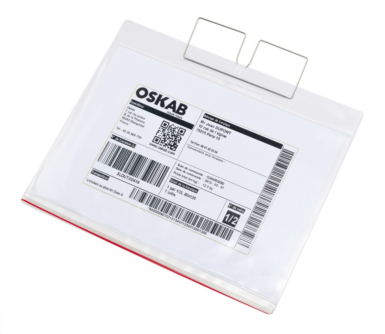 Dry-Zip Anti-fukt Hängande Logistik ID-ficka, A4, Liggande