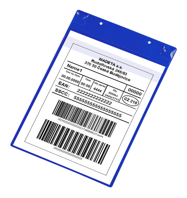 Magneettinen logistiikkatasku, jossa neodyymit ja läppä, A4, pystysuora