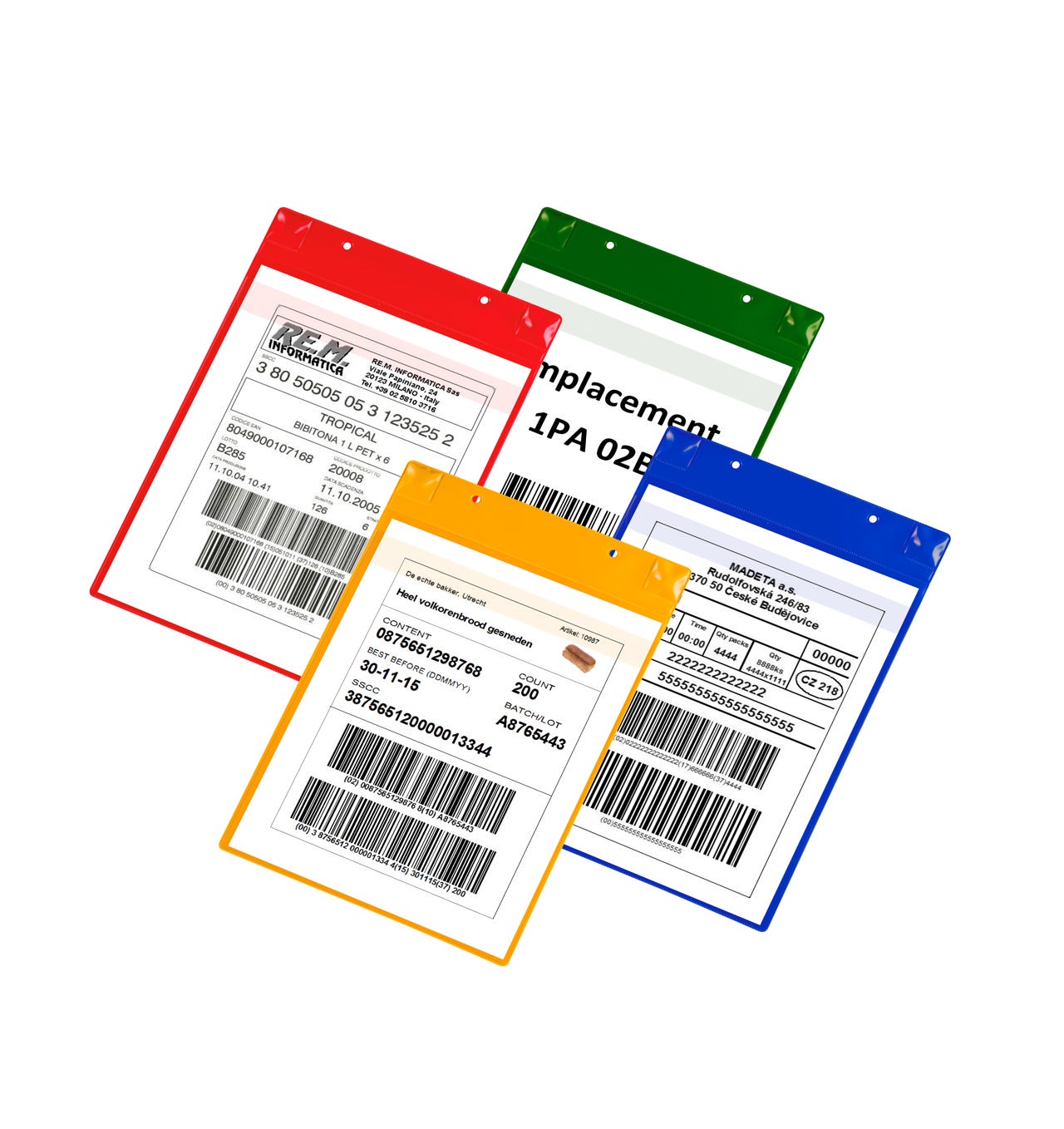 Magneettinen logistiikkatasku, jossa neodyymit ja läppä, A4, pystysuora