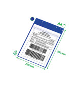 Magneettinen logistiikkatasku, jossa neodyymit ja läppä, A4, pystysuora