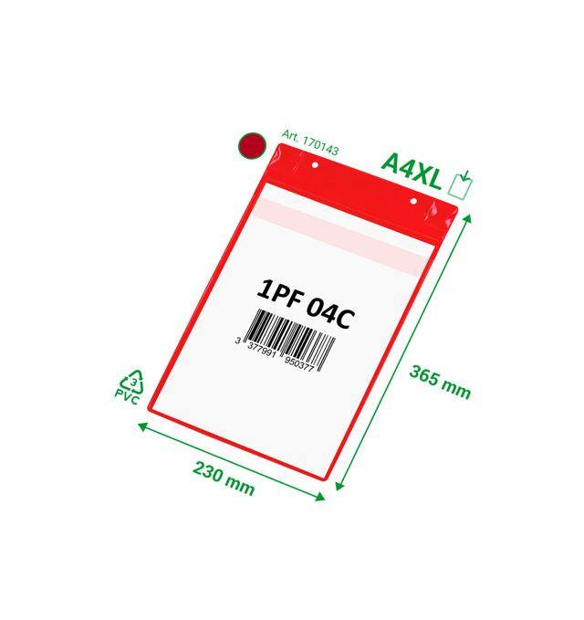 Magneettinen logistiikkatasku, jossa neodyymit ja läppä, A4 XL, pystysuora