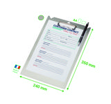 Porte-bloc, aluminium, A4, portrait