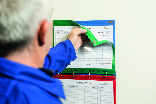 Magnetiskt 4-rings displaysstöd, aluminium, A4