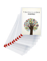 Kang Easy Clic itseliimautuva kyltin tasku, uudelleensijoitettava, A4, punainen kulma