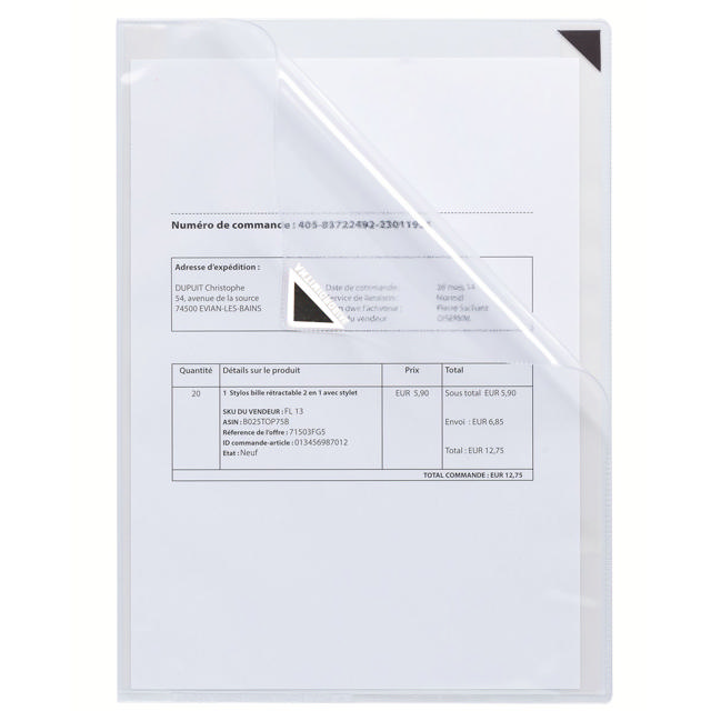 Kang Easy Clic Antimikrobiell självhäftande skyltficka, reponerbar, A4