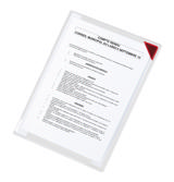 Kang Easy Clic itseliimautuva kyltin tasku, uudelleensijoitettava, A4, punainen kulma