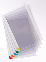 Kang Easy Clic itseliimautuva kyltin tasku, siirrettävä, A4, eriväriset kulmat