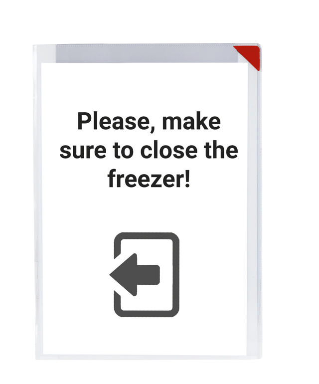 Funda Kang Easy Clic SubZero, adhesivo permanente, A4, esquina roja