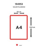 Magneto marco informativo autoadhesivo, reposicionable, A4