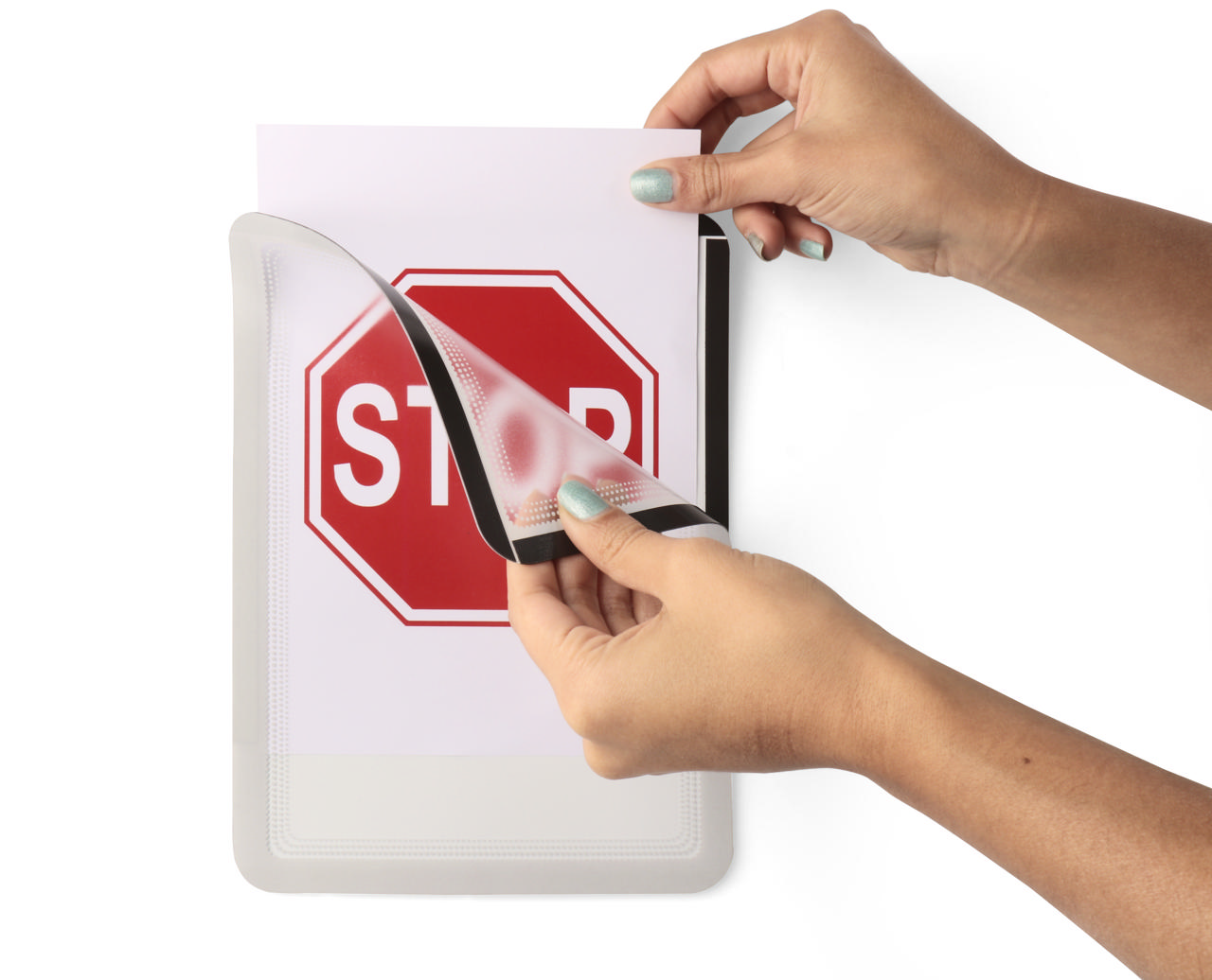 Magneto marco informativo autoadhesivo, reposicionable, A5