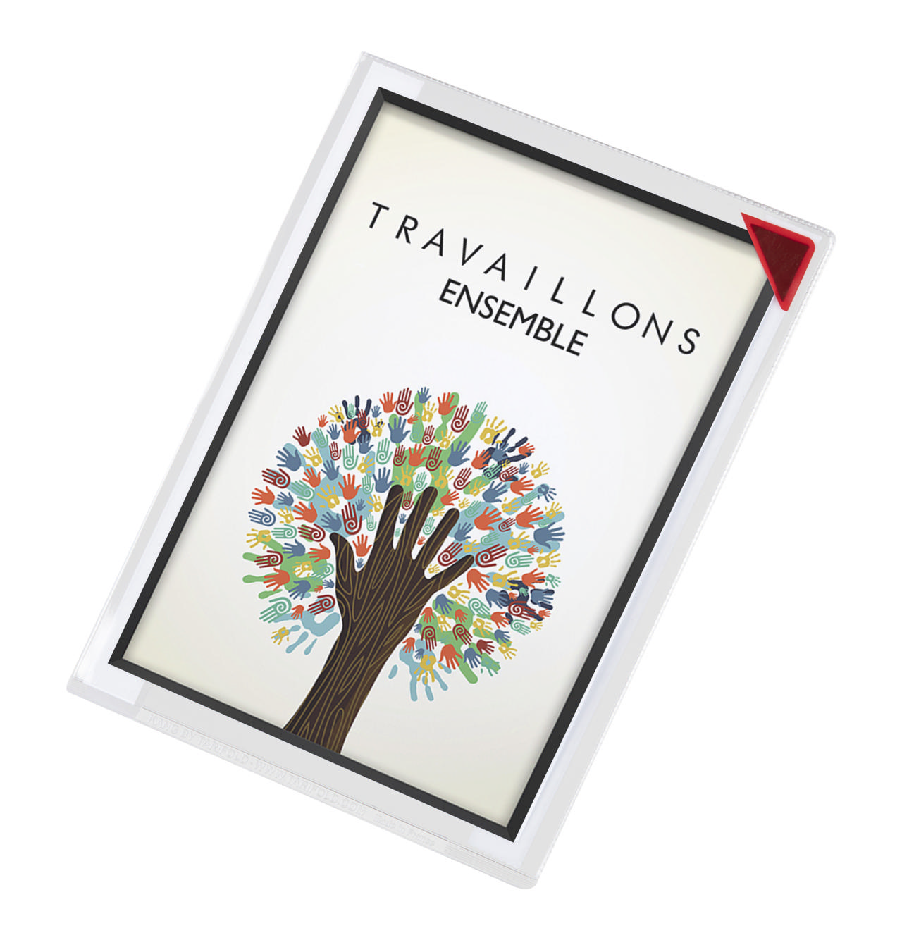 Kang Easy Clic itseliimautuva opastetasku, uudelleensijoitettava, A5, punainen kulma