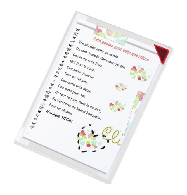 Kang Easy Clic itseliimautuva opastetasku, uudelleensijoitettava, A5, punainen kulma