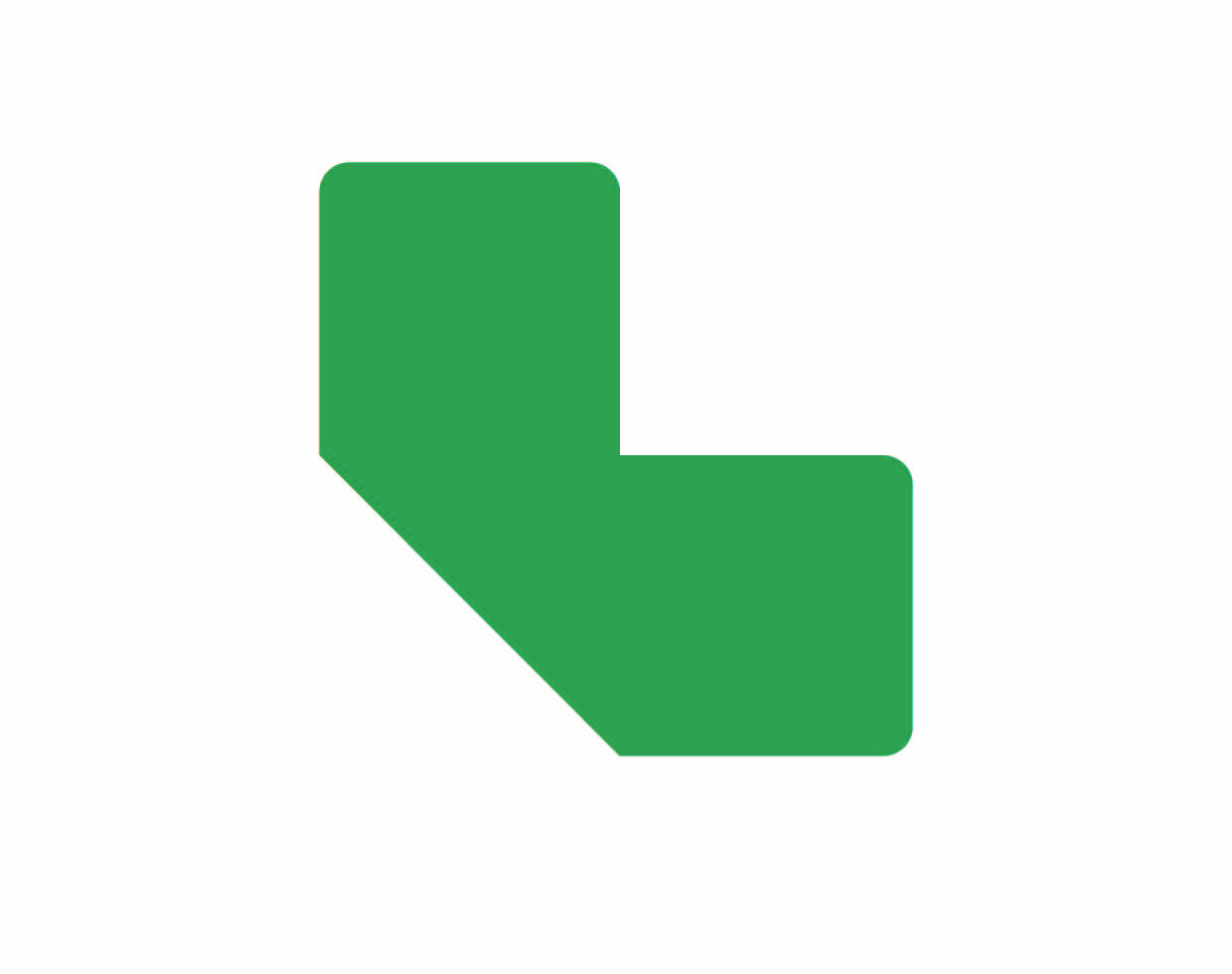 Självhäftande golvmarkeringssymbol, L-form