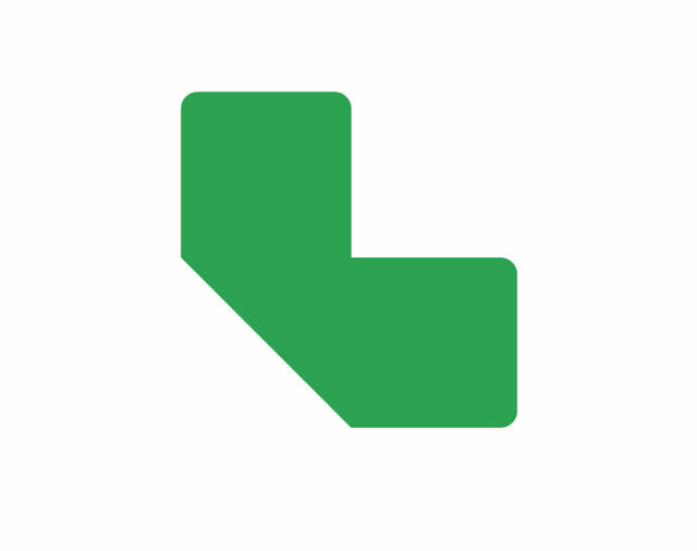 Selvklæbende gulvmarkeringssymbol, L-form