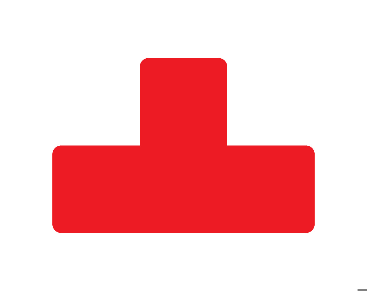 Självhäftande golvmarkeringssymbol, T-form