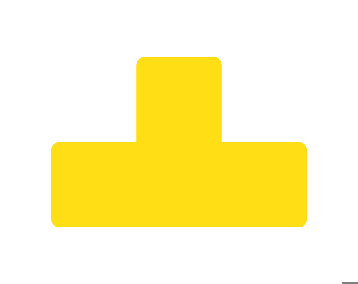 Självhäftande golvmarkeringssymbol, T-form