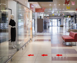 Självhäftande golvmarkeringssymbol, pil