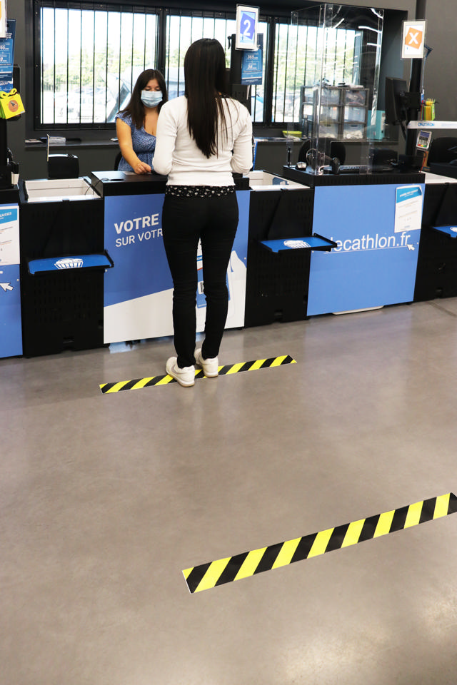 Självhäftande golvmarkeringslinje, 90 x 1000 mm