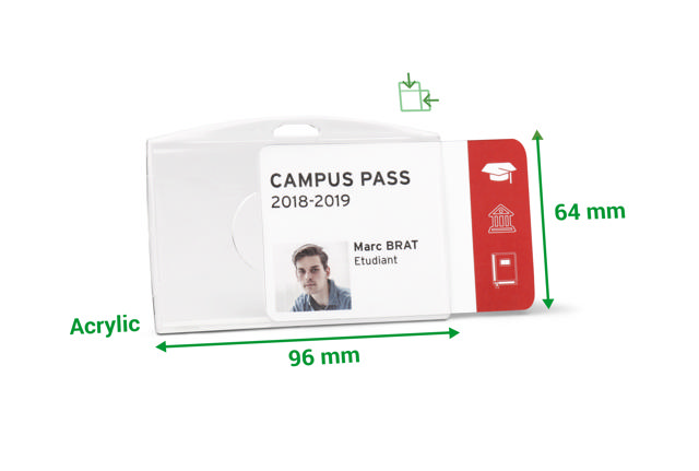 Sikkerheds-id-kortholder, Akryl, Til 1 Kort