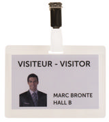 Itsekiinnittyvä nimikylttisarja, jossa klipsit ja insertit, vaakasuora