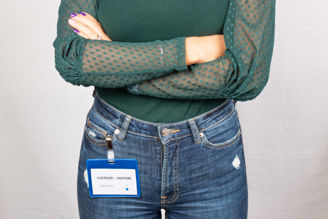 Visitor Badge Kit, PVC, with Clips and Inserts, Horizontal