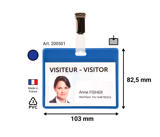 Visitor Badge Kit, PVC, with Clips and Inserts, Horizontal