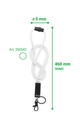 Cinta colgante redondo, con mosquetón y anilla