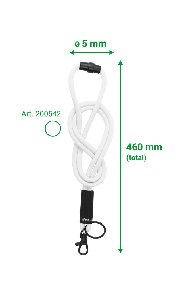 Cinta colgante redondo, con mosquetón y anilla