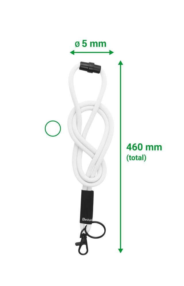 Cinta colgante redondo, con mosquetón y anilla