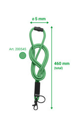 Rundes Umhängeband, mit Karabinerhaken und Schlüsselring